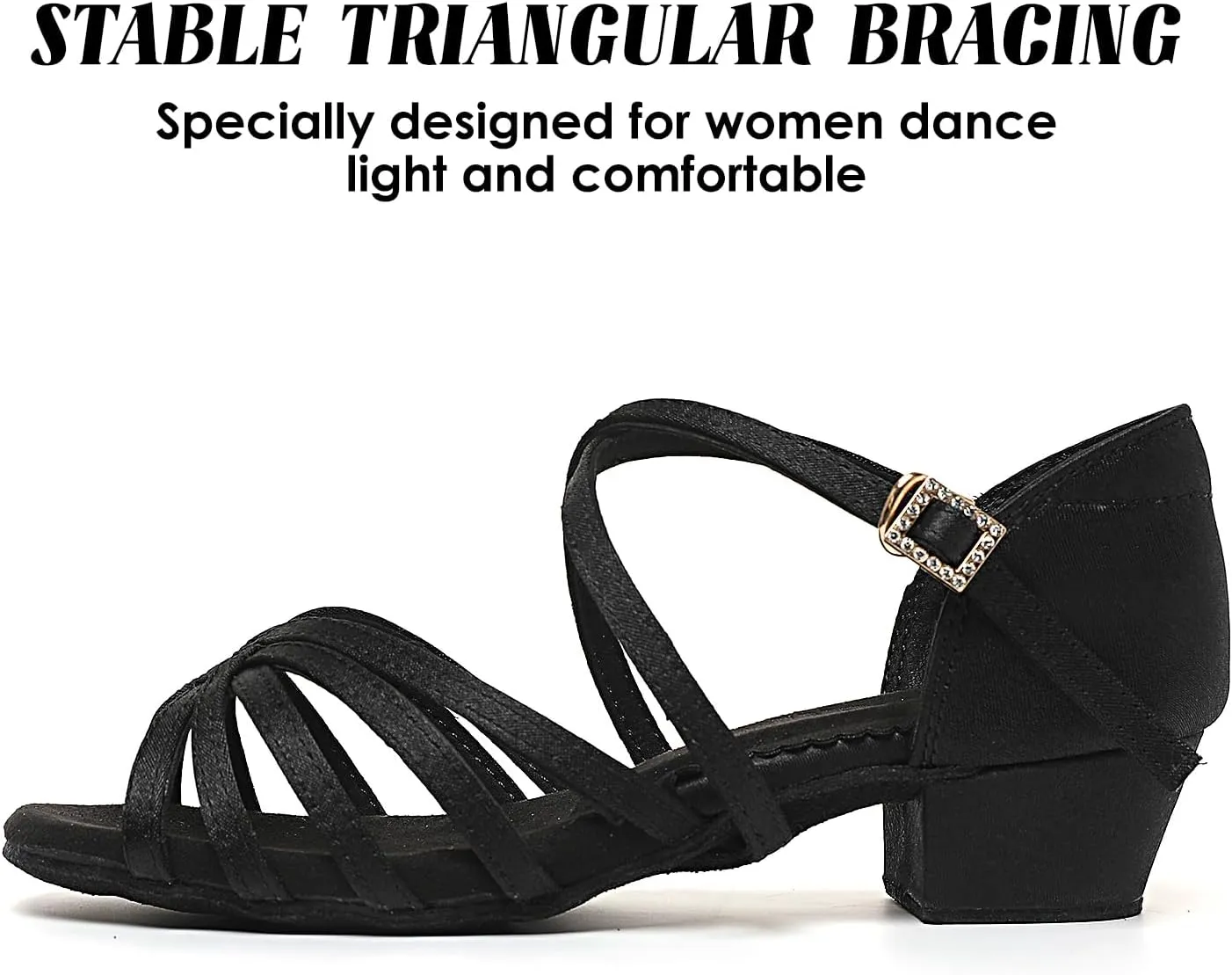 Girls Latin Dance Shoes Low Heels Ballroom Salsa Tango Performance Practice Dance Shoes for Girls Kids, White Black Tan (Toddler/Little Kid/Big Kid)