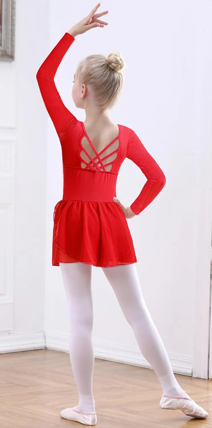 Girls Tank Ballet Leotards with Skirt Toddler Dance Dress,Cute Butterfly Hollow Back