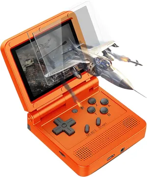 GoolRC Handheld Game Console 3-inch IPS Screen Open Flip Handheld Console with 16G TF Card Built in 2000 Games Portable Mini Retro Game Console Red