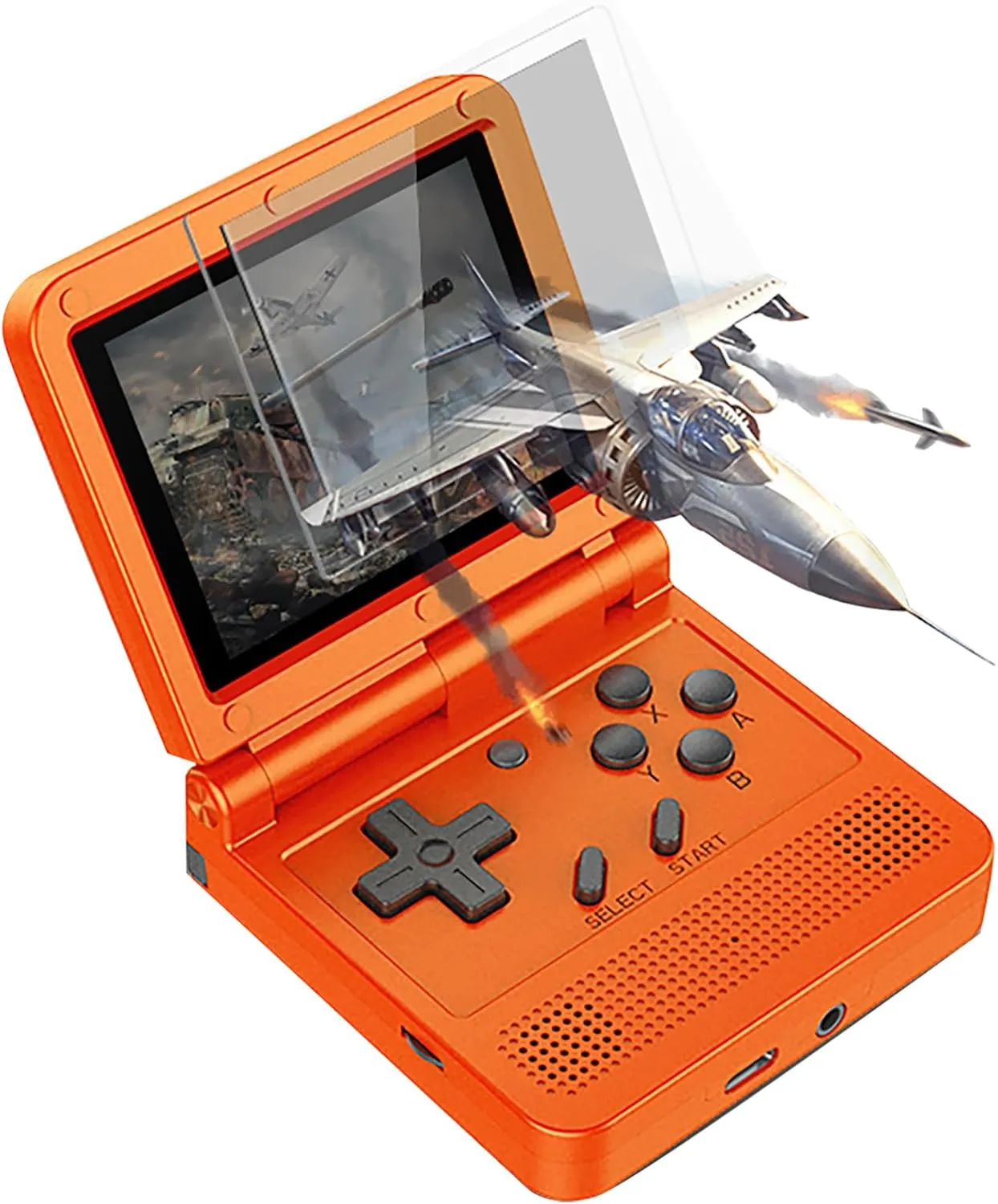 GoolRC Handheld Game Console 3-inch IPS Screen Open Flip Handheld Console with 16G TF Card Built in 2000 Games Portable Mini Retro Game Console Red