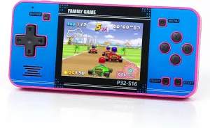 Handheld Game for Kids ，Built-in 220 32-bit Video Games, 3.0” IPS Screen, Rechargeable Portable Game , Travel Mini Arcade Electronic Toys Gift for Boys and Girls (Red Blue)