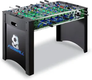 Hathaway Playoff 48 inch Foosball Table for Family Game, Arcade or Rec Rooms - With Smooth Playfield, Dual Abacus Scoring, Auto Ball Return, Sturdy Leg Levelers & Foosball Balls – Black & Green