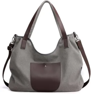 Hobo Shoulder Purse Roomy Crossbody Canvas Messenger Satchel Tote Purse Tote Handbag for Women