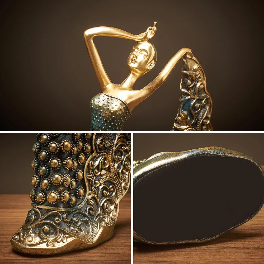 Home Decoration Accessories One Piece Resin Statue Dancer Girl Model Living Room Decor Sculpture Modern Art Office Desk Decor