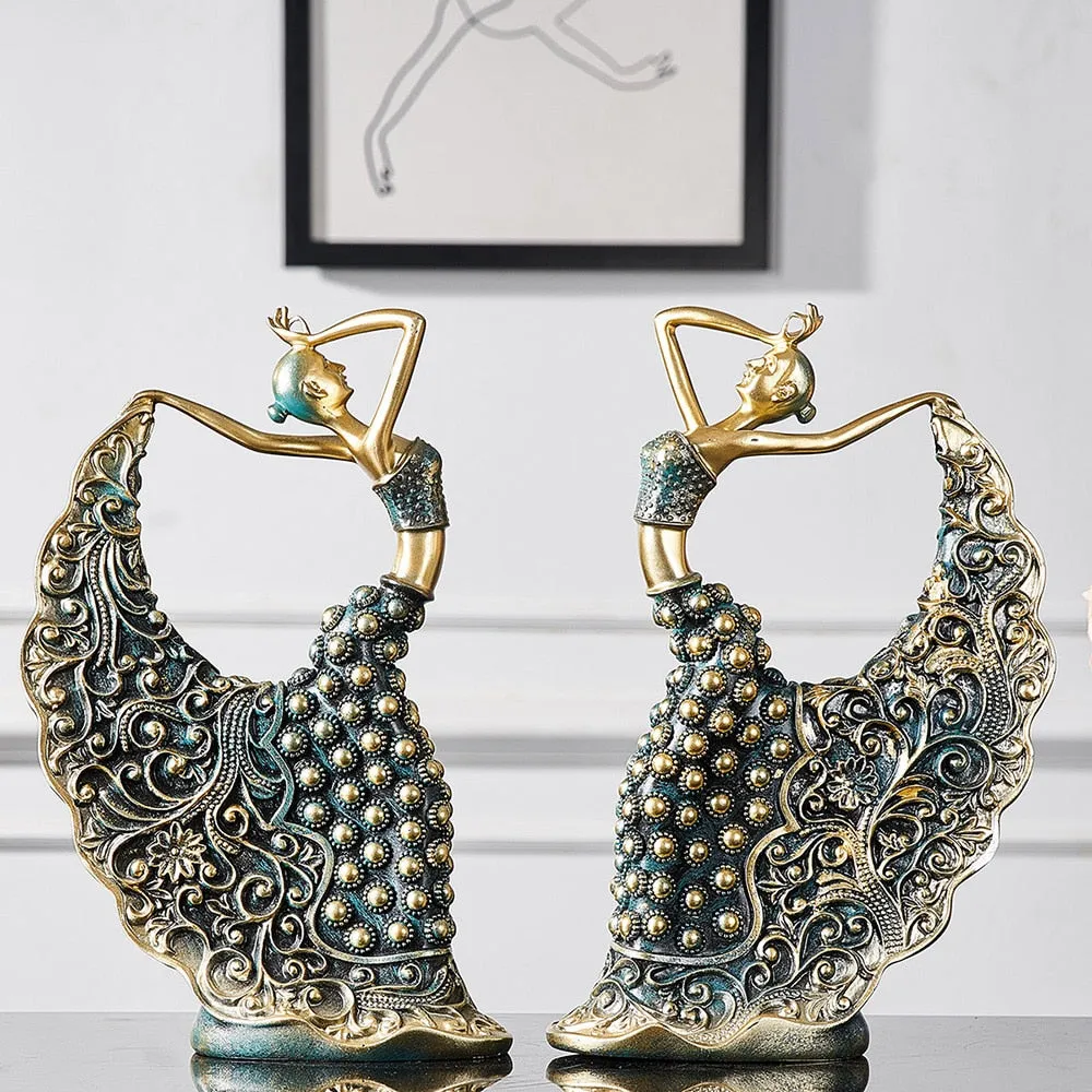 Home Decoration Accessories One Piece Resin Statue Dancer Girl Model Living Room Decor Sculpture Modern Art Office Desk Decor