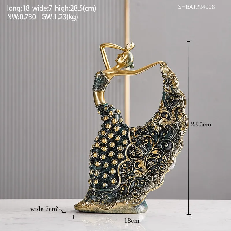 Home Decoration Accessories One Piece Resin Statue Dancer Girl Model Living Room Decor Sculpture Modern Art Office Desk Decor