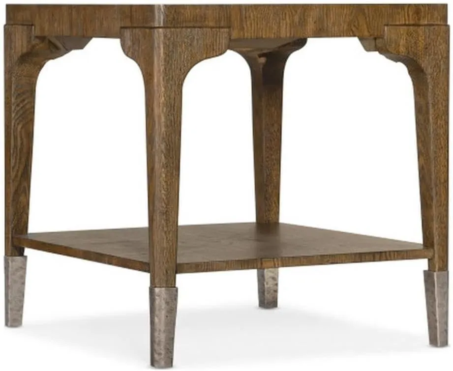 Hooker Furniture Chapman Rectangle Veneers and Metal End Table in Brown/White