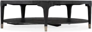 Hooker Furniture Chapman Veneers Shou Sugi Ban Round Cocktail Table in Black