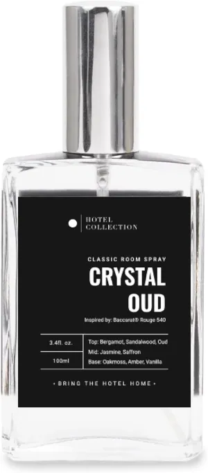 Hotel Collection | Crystal Oud Essential Oil Room Spray | Luxury Hotel Inspired Aromatherapy | Bergamot, Saffron and Amber | Air Freshener Spray | 100mL 3.4 FL Oz