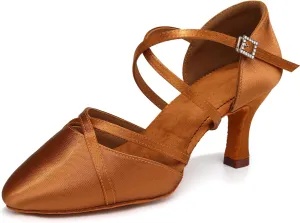 HROYL Women Latin Dance Shoes Salsa Tango Standard Practice Performence Party Closed Toe Ballroom Dance Shoes,Model 933