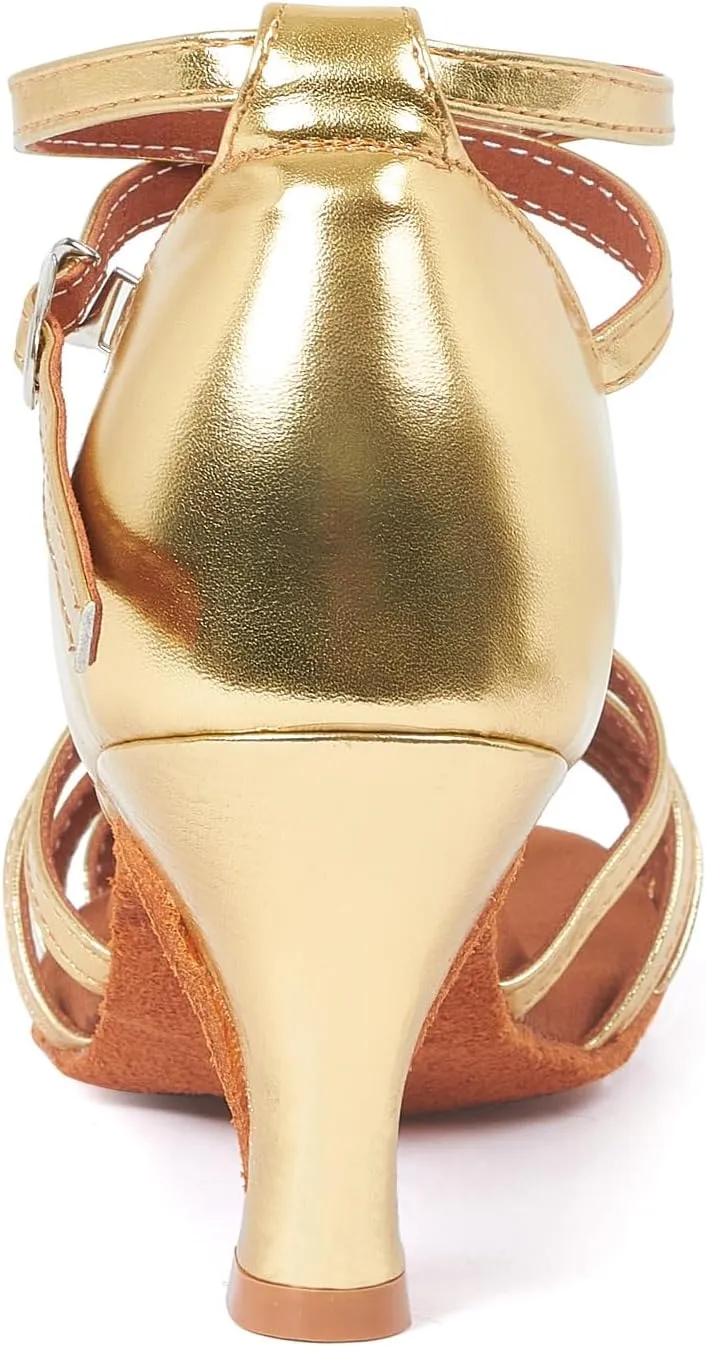iCKER Womens Latin Dance Shoes Heeled Ballroom Salsa Tango Party Sequin Dance Shoes