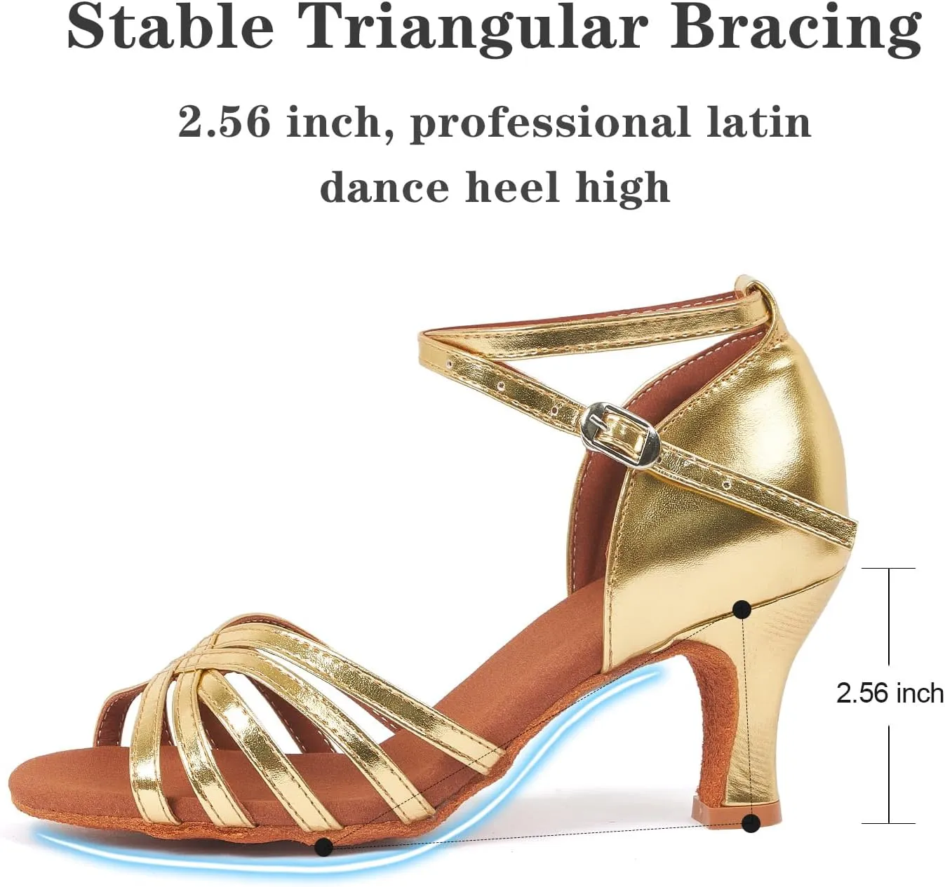 iCKER Womens Latin Dance Shoes Heeled Ballroom Salsa Tango Party Sequin Dance Shoes