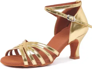 iCKER Womens Latin Dance Shoes Heeled Ballroom Salsa Tango Party Sequin Dance Shoes