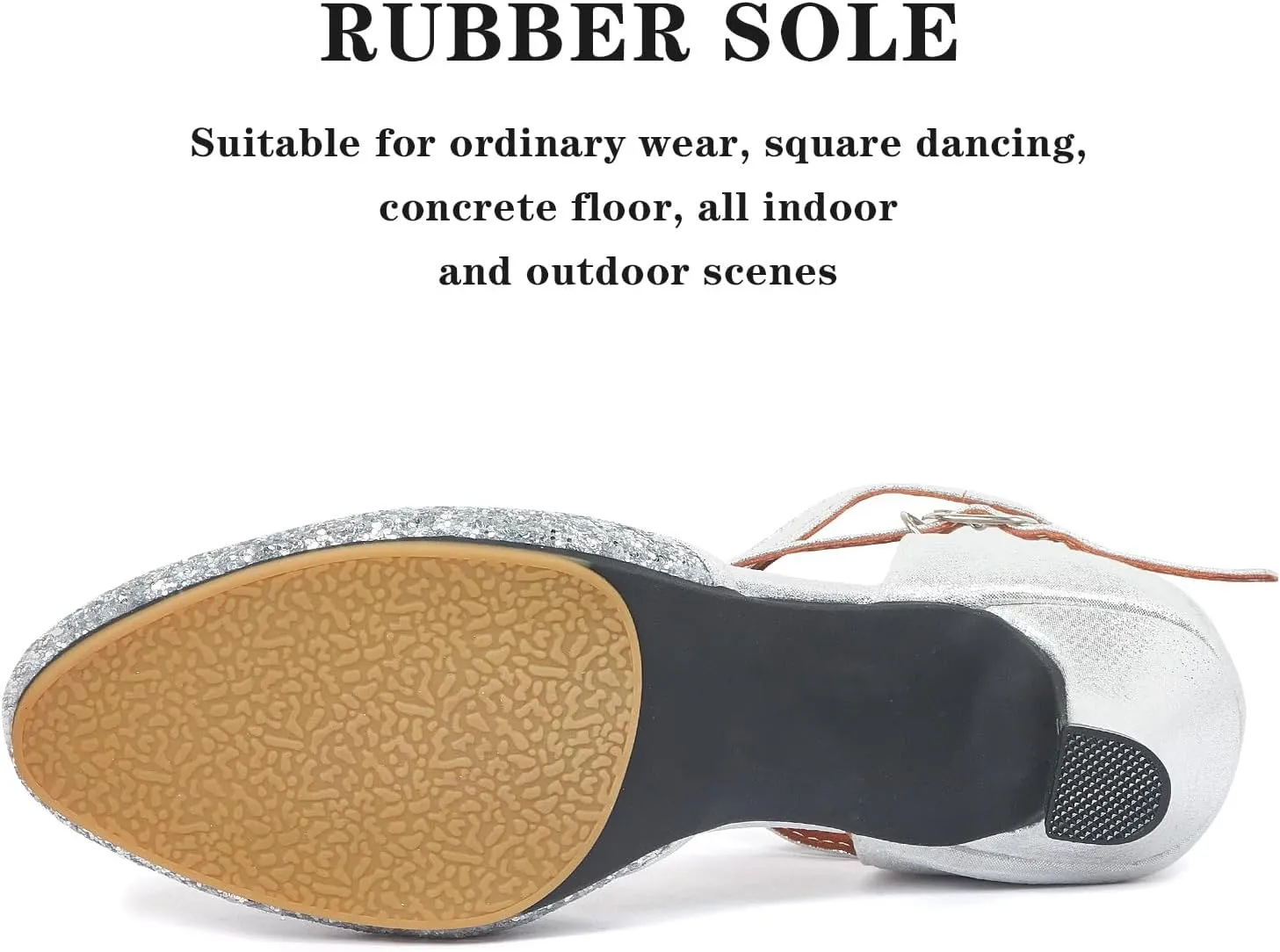 iCKER Womens Latin Dance Shoes Heeled Ballroom Salsa Tango Party Sequin Dance Shoes