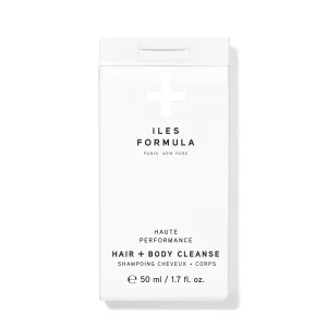 ILES FORMULA Haute Performance Hair   Body Cleanse Mini - Gently Cleanse & Nourish Hair & Body - Sulfate, Silicone & Paraben Free, (50 ML)