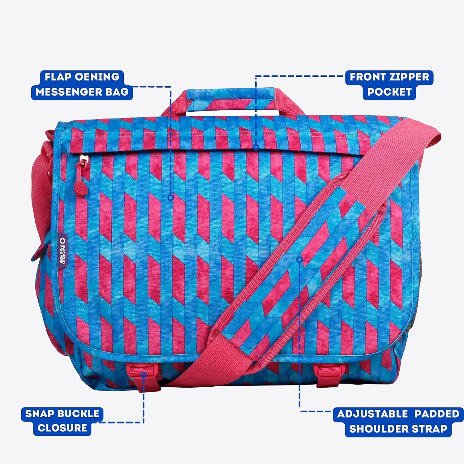 J World New York Thomas Laptop Messenger Bag for Women & Men. Kids Computer Bookbag