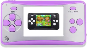 JJFUN Mini Handheld Game Console for Kids Portable Retro Video Game Player Built-in 168 Classic Games 2.5 inches LCD Screen Arcade Gaming System Xmas Present for Boys Girls Ages 4-12 (Purple Silver)