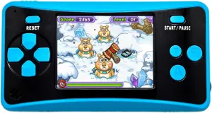 JJFUN Mini Handheld Game Console for Kids Portable Retro Video Game Player Built-in 182 Classic Games 2.5 inches LCD Screen Arcade Gaming System Xmas Present for Boys Girls Ages 4-12 (Blue Black)