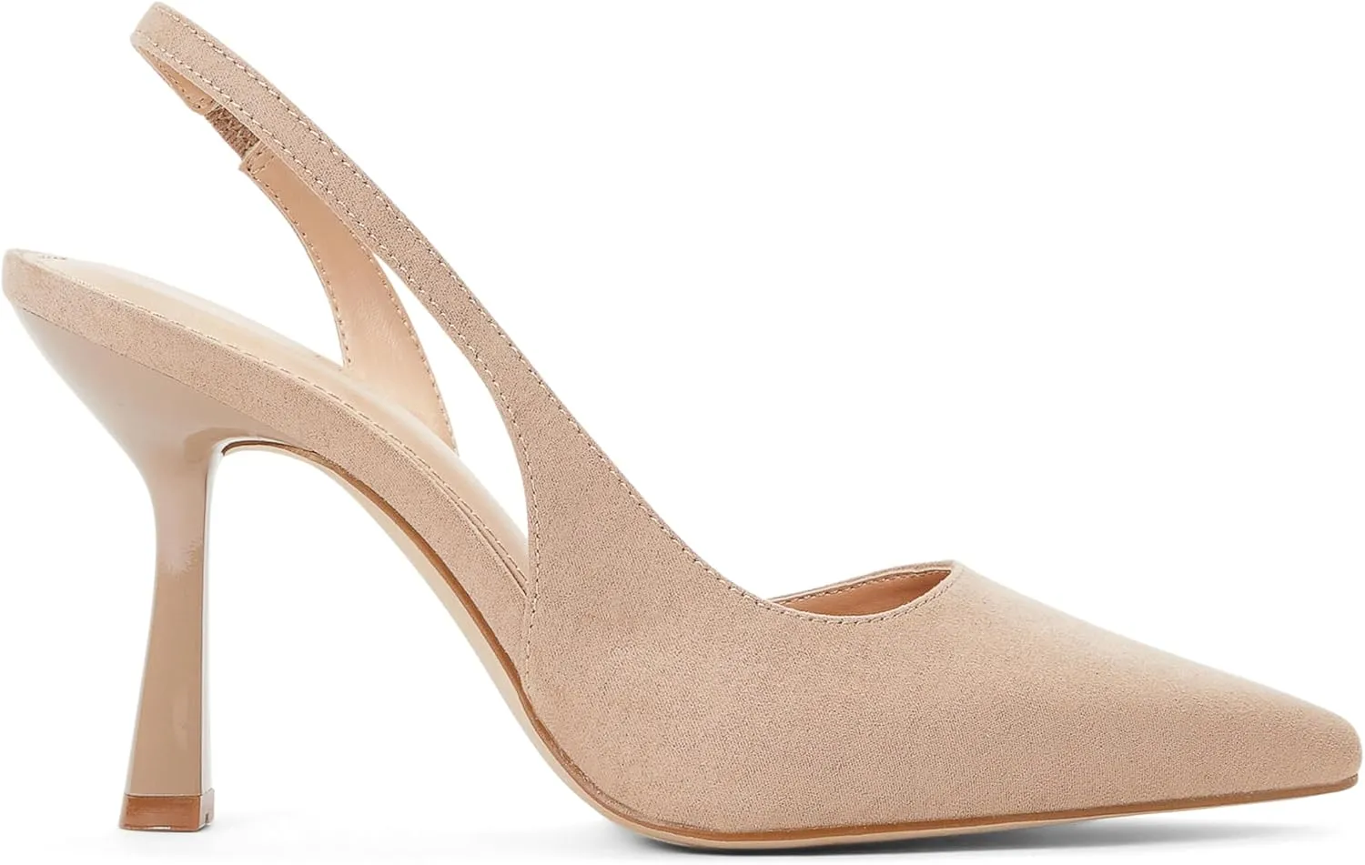 JustFab Black Closed Toe Heels for Women Pointed Toe Kitten Heels Slingback Pumps Dress Shoes for Women