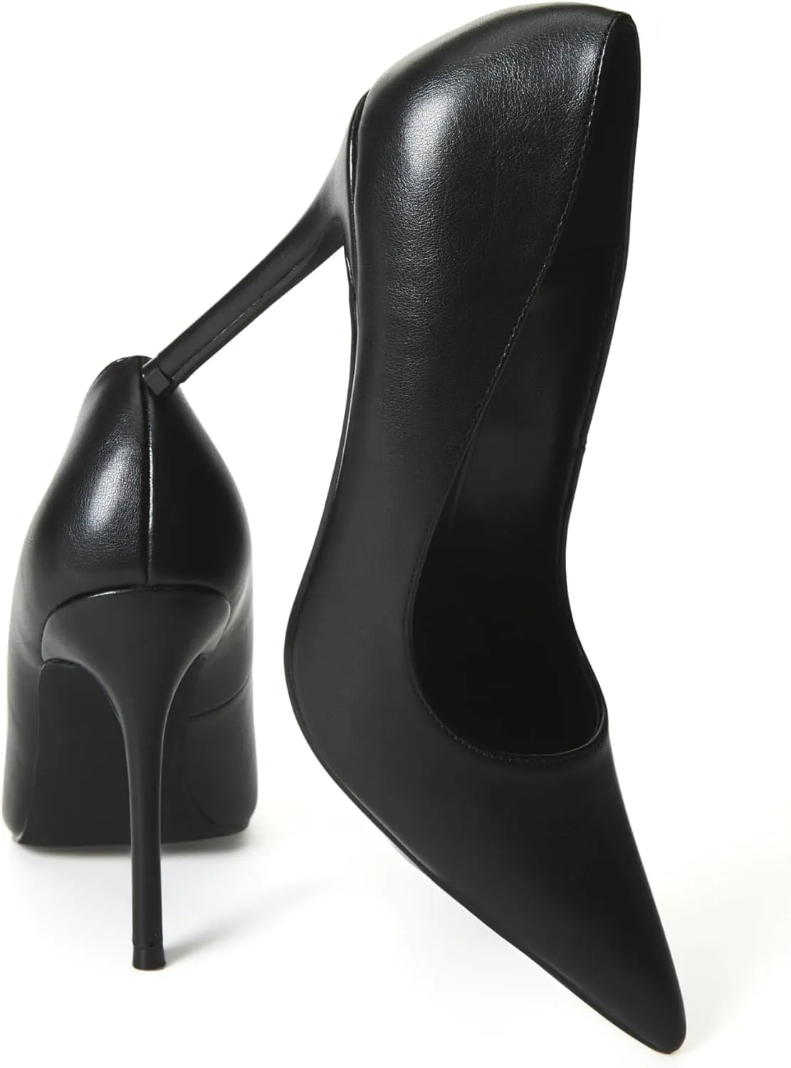 JustFab Women's Closed Toe Pointed Toe Kitten Heels Slip-on Pumps Backless Fashion Dress Shoes for Women Naomi