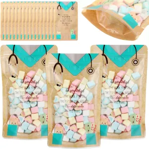 Kolldenn 50 Pcs Nurse Gift Bags Bulk Reusable Treat Nursing Candy Bags Stand up Goody Pouches for Nurse Week Nursing Assistant Graduation Party Veterinary Receptionist Week Gifts Supplies