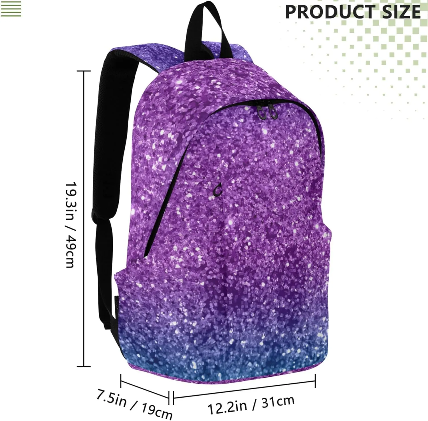Ladies Cute Backpack for Women Daypack Colorful Space Glitter Simple Gifts Teen College Bookbag