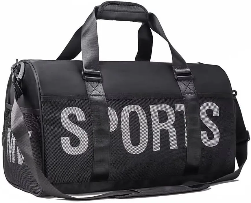Large Sport Travel Duffle with Shoes and Wet Clothes Compartments Men's Gym Waterproof Crossbody