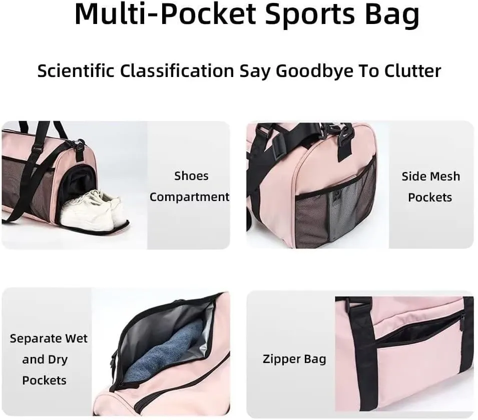 Large Sport Travel Duffle with Shoes and Wet Clothes Compartments Men's Gym Waterproof Crossbody