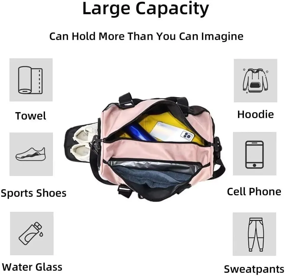 Large Sport Travel Duffle with Shoes and Wet Clothes Compartments Men's Gym Waterproof Crossbody