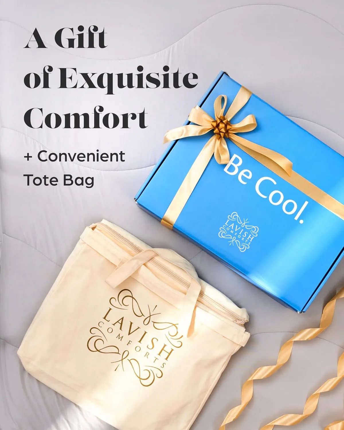 Lavish Comforts® Cooling Comforter for Hot Sleepers│Cooling Travel Blanket with Travel Bag │Couch Blanket Breathable Cold Bedding for Menopause Night Sweats│Lightweight Summer Bedding │Twin XL Grey