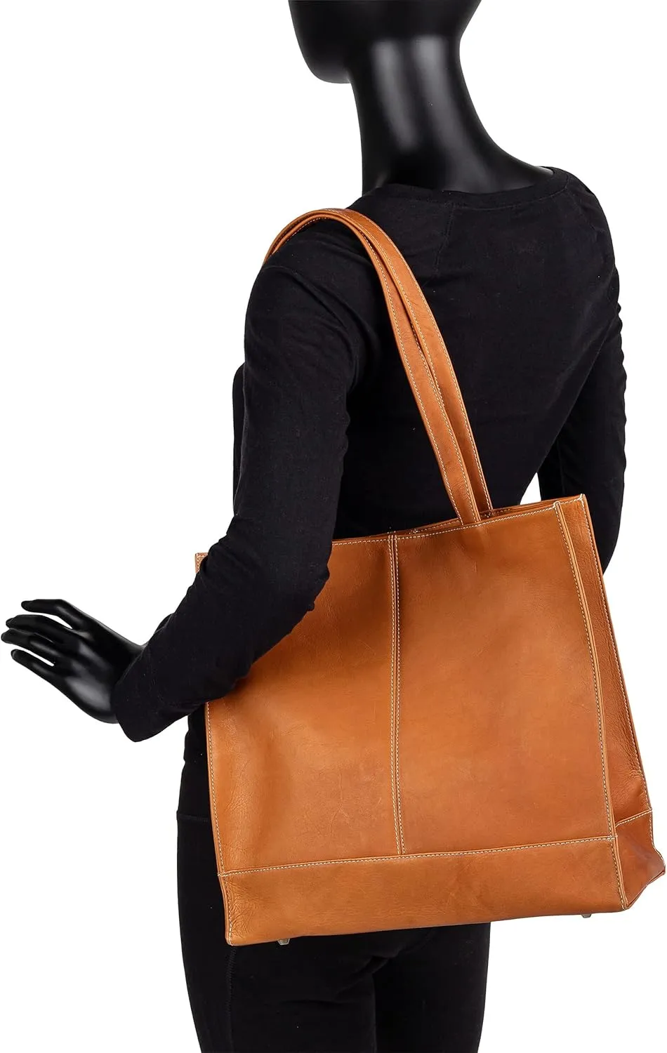 Le Donne Leather Everly Tote - Premium Full-Grain Colombian Vaquetta Cowhide Leather Tote Bag, 12.5” x 12.5” x 5”