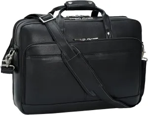 Leather Briefcase for Men 17 Inch Laptop Crossbody Shoulder Messenger Bag Attache Case for Business Travel Work Lawyer