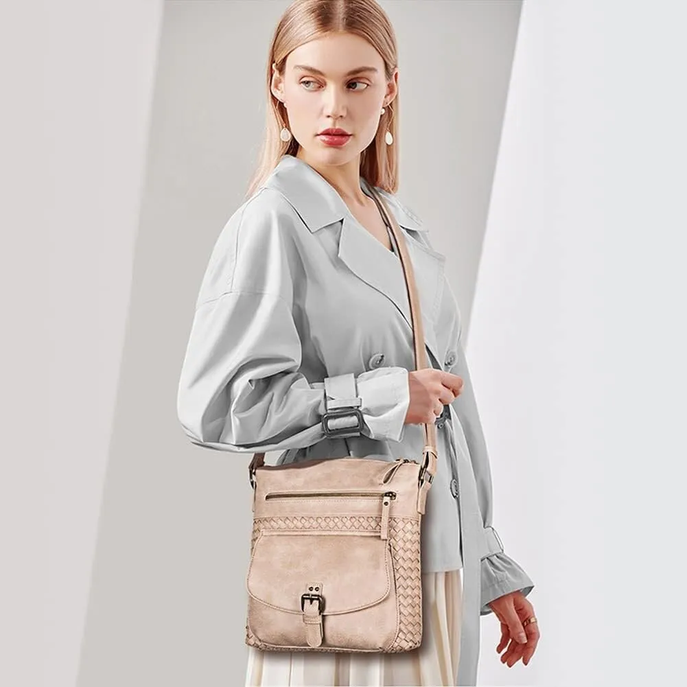 Leather Tote Handbag Roomy Messenger Satchel for Work Daily Travel Shoulder for Women Hobo Crossbody Purse