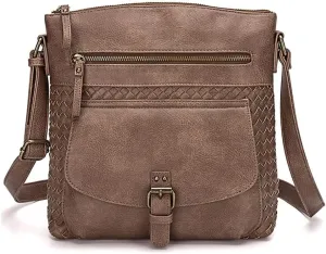 Leather Tote Handbag Roomy Messenger Satchel for Work Daily Travel Shoulder for Women Hobo Crossbody Purse