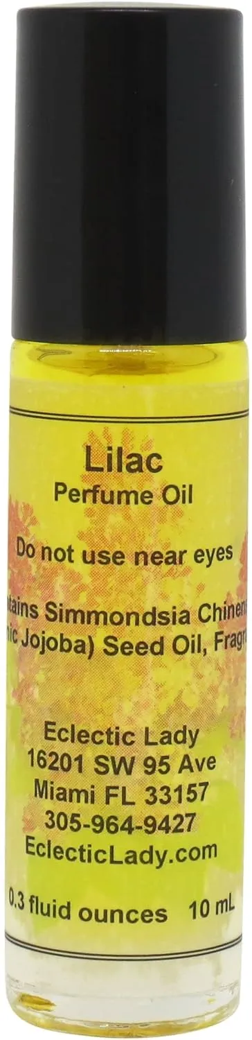 Lilac Perfume Oil, 0.3 Oz Portable Roll-On Fragrance with Long-Lasting Scent, Delightful Essential Oils and Jojoba Oil For Daily Use