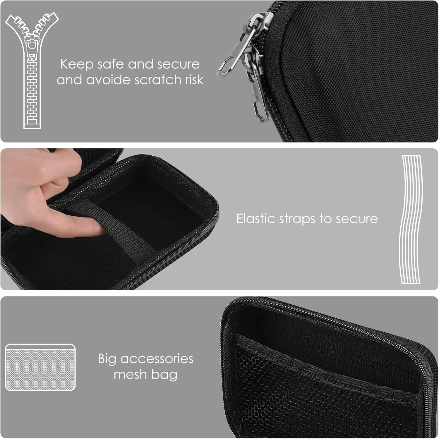 Linkidea Handheld Game Console Carrying Case, Protective Travel Retro Mini Game Player Box for Charging Cable, Earplugs, Batteries and Accessories