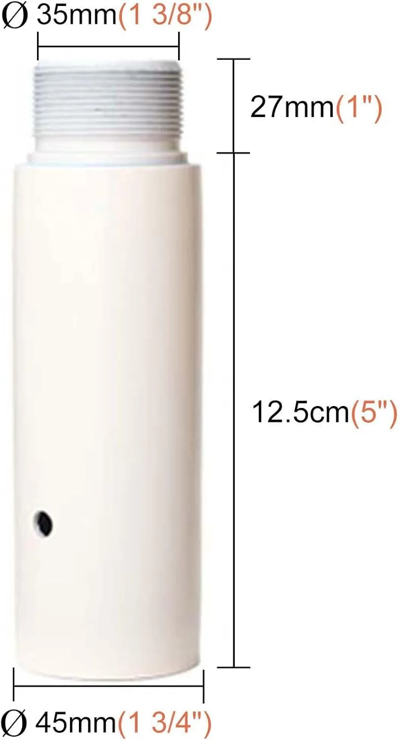 Lockable Pole Dance Pole White, Exotic Dancing Stripper Pole Kit, Professional Spinning Static Rod for Home Fitness, 45mm Diameter (Color : 12.5cm (5") Extension Pole)