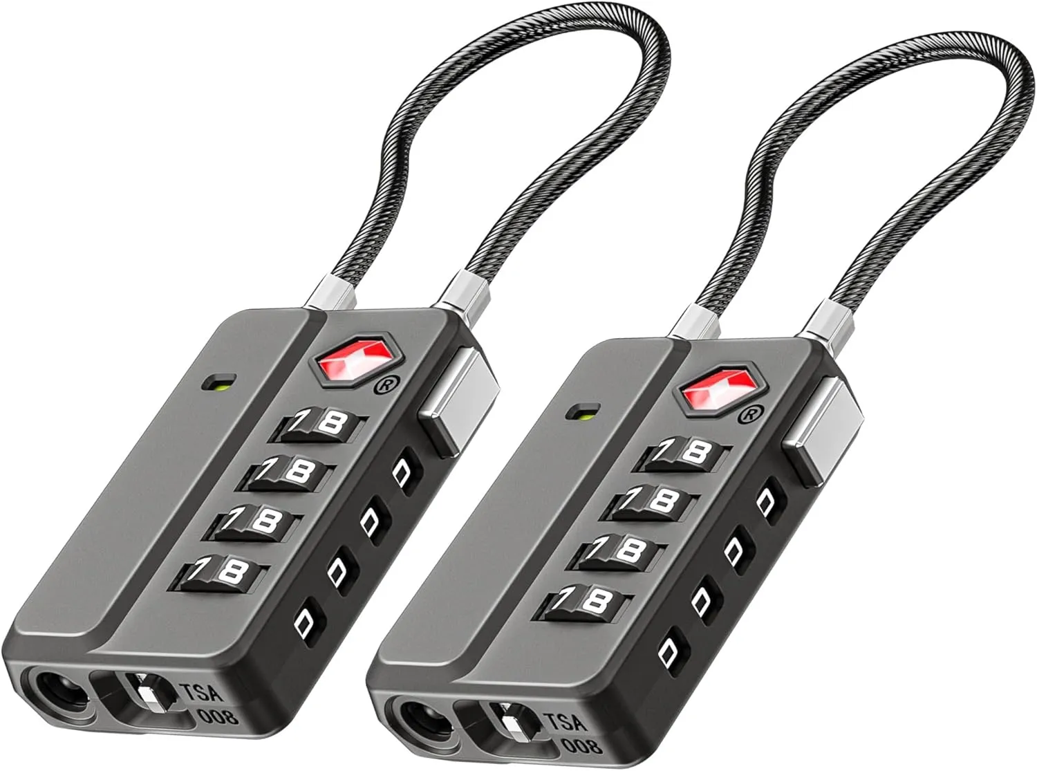 LUGGEX TSA Approved Luggage Locks, 4-Digit Combination Lock with One-Button Reset - Secure Travel & Gym Locker Lock for Suitcases, Backpacks, Bags | Durable Travel Accessories Gift