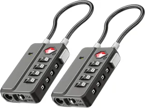 LUGGEX TSA Approved Luggage Locks, 4-Digit Combination Lock with One-Button Reset - Secure Travel & Gym Locker Lock for Suitcases, Backpacks, Bags | Durable Travel Accessories Gift