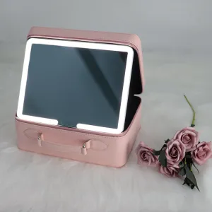 Mad Ally Beauty Box with Mirror - Blush Pink