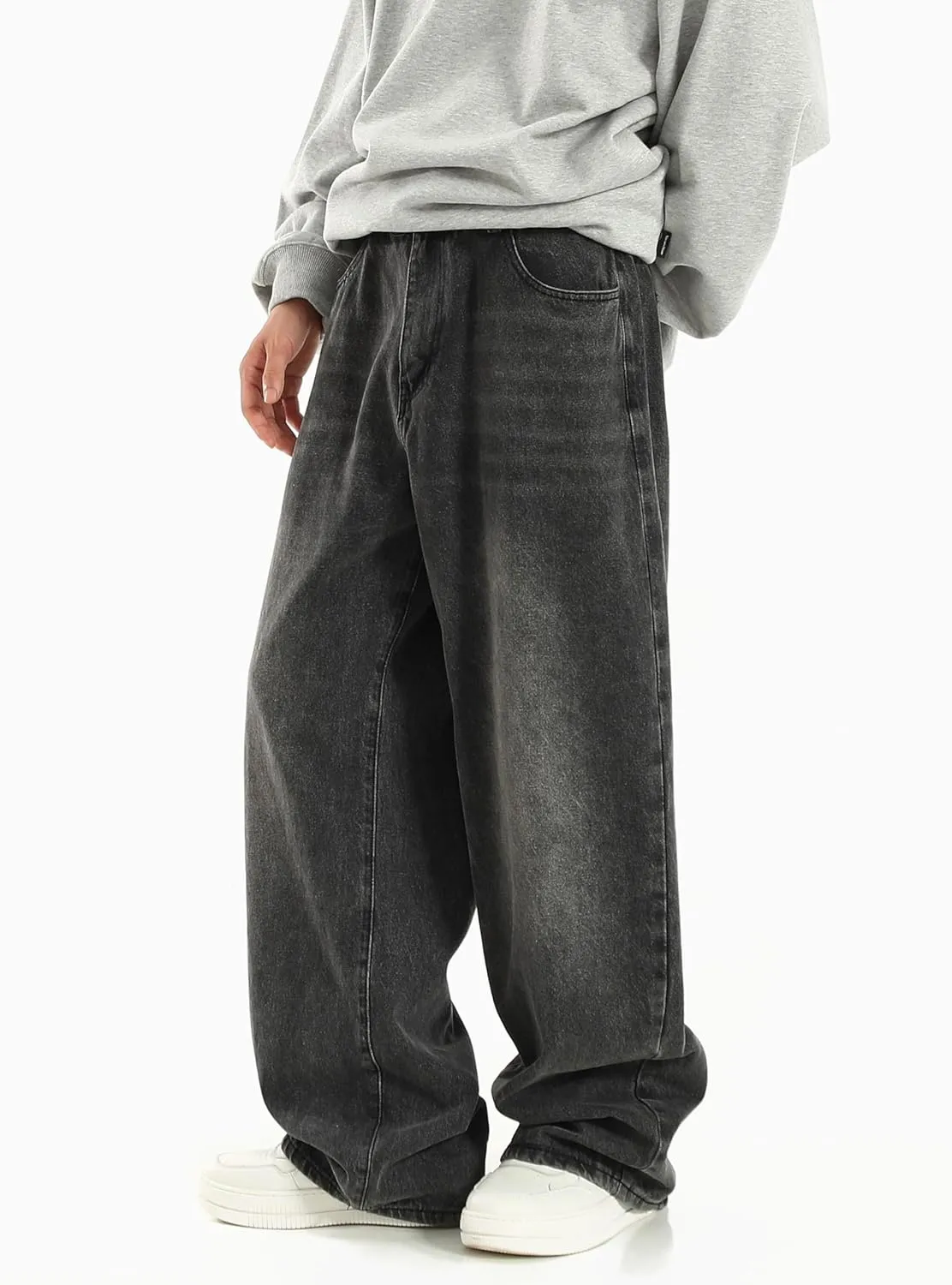 Men Baggy Jeans 90s Vintage Y2k Straight Leg Pants Hip Hop Skateboard Streetwear Trousers