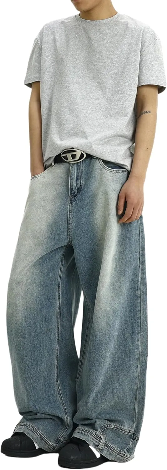 Men Baggy Jeans 90s Vintage Y2k Straight Leg Pants Hip Hop Skateboard Streetwear Trousers