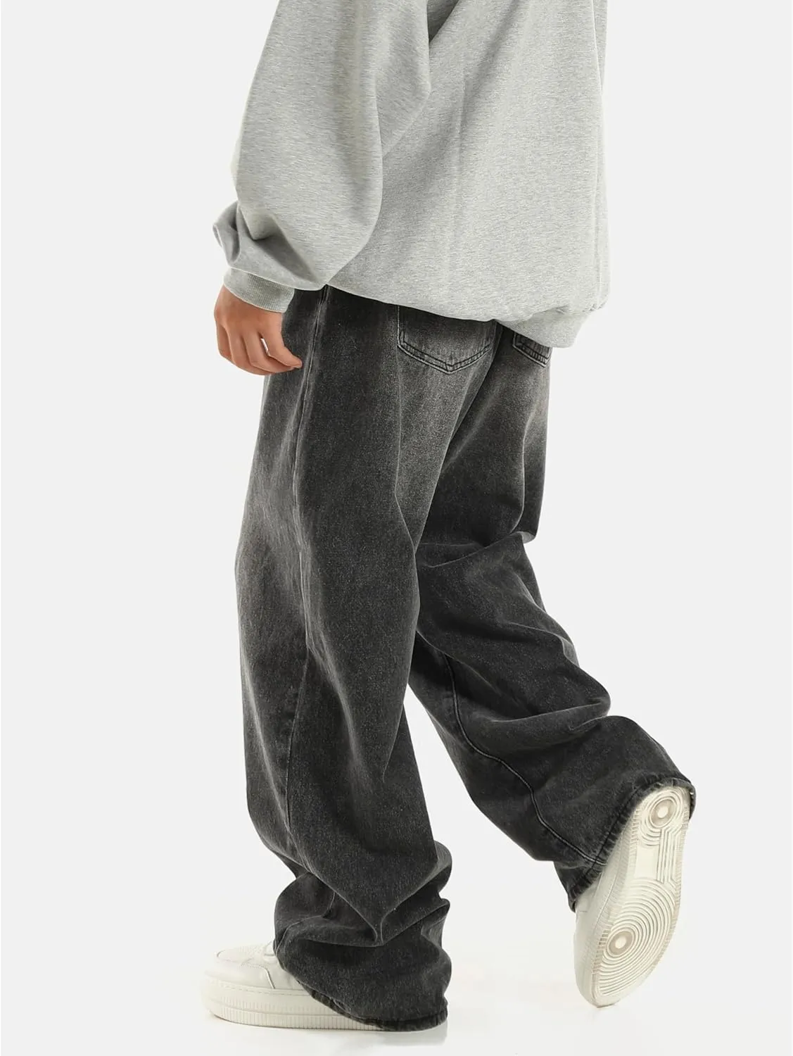 Men Baggy Jeans 90s Vintage Y2k Straight Leg Pants Hip Hop Skateboard Streetwear Trousers
