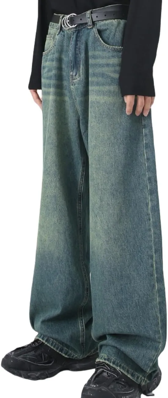 Men's Baggy Jean Vintage Hip Hop Jeans Causal Dance Skateboard Denim Pants