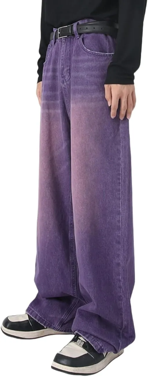 Men's Baggy Jean Vintage Hip Hop Jeans Causal Dance Skateboard Denim Pants