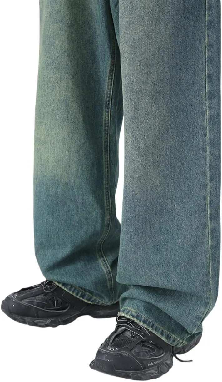 Men's Baggy Jean Vintage Hip Hop Jeans Causal Dance Skateboard Denim Pants