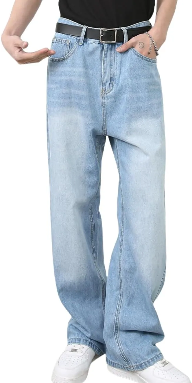 Men's Baggy Jean Vintage Hip Hop Jeans Causal Dance Skateboard Denim Pants