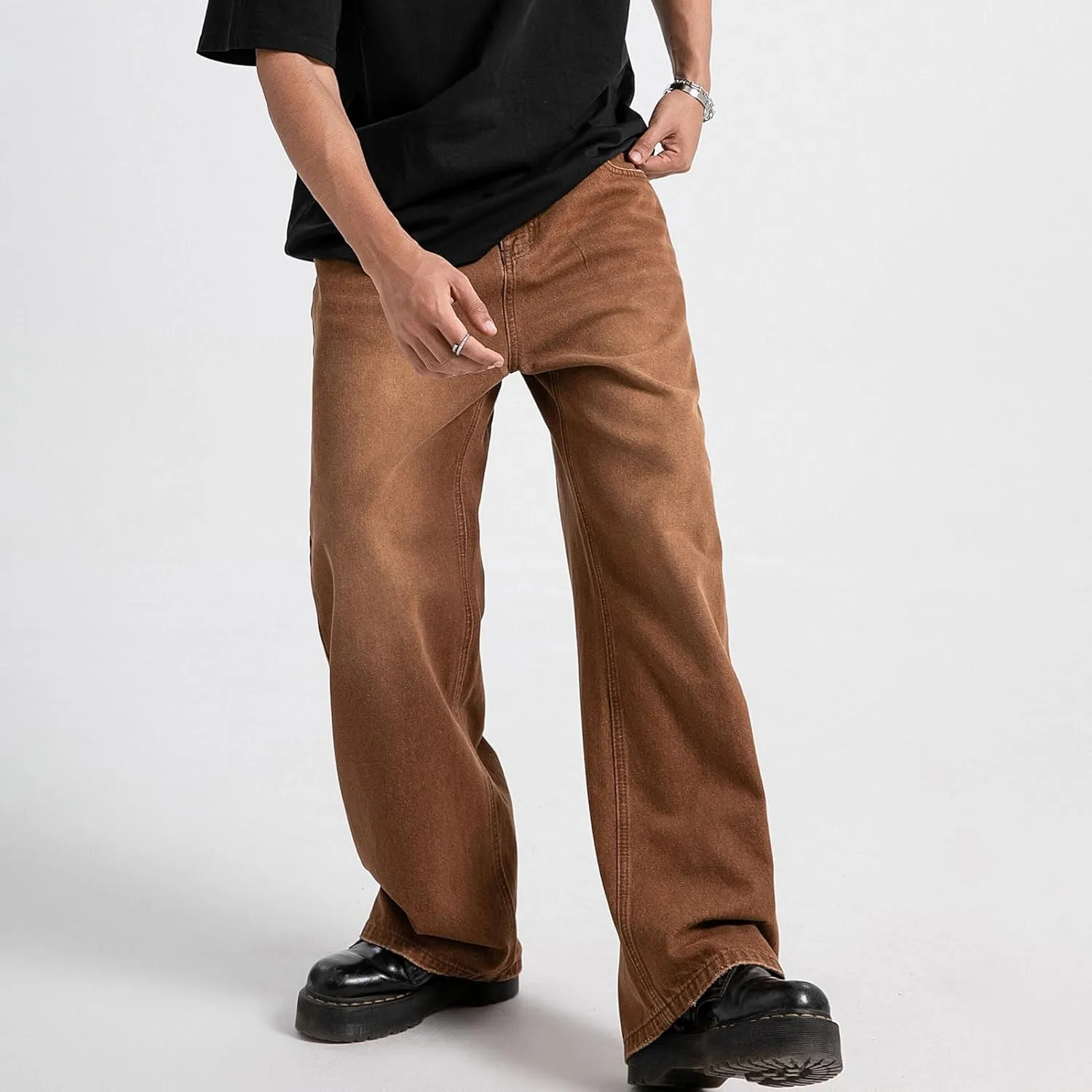 Men's Baggy Jean Vintage Hip Hop Jeans Causal Dance Skateboard Denim Pants