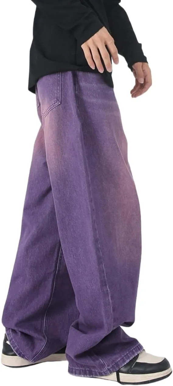 Men's Baggy Jean Vintage Hip Hop Jeans Causal Dance Skateboard Denim Pants