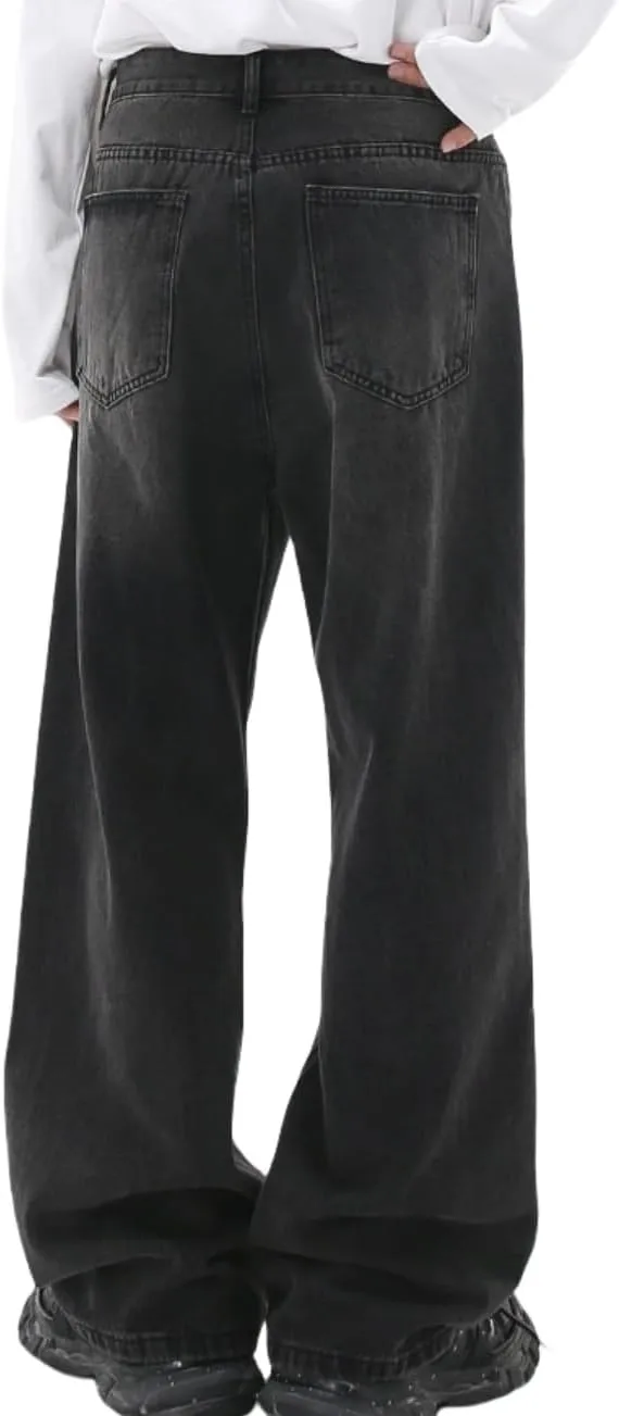 Men's Baggy Jean Vintage Hip Hop Jeans Causal Dance Skateboard Denim Pants
